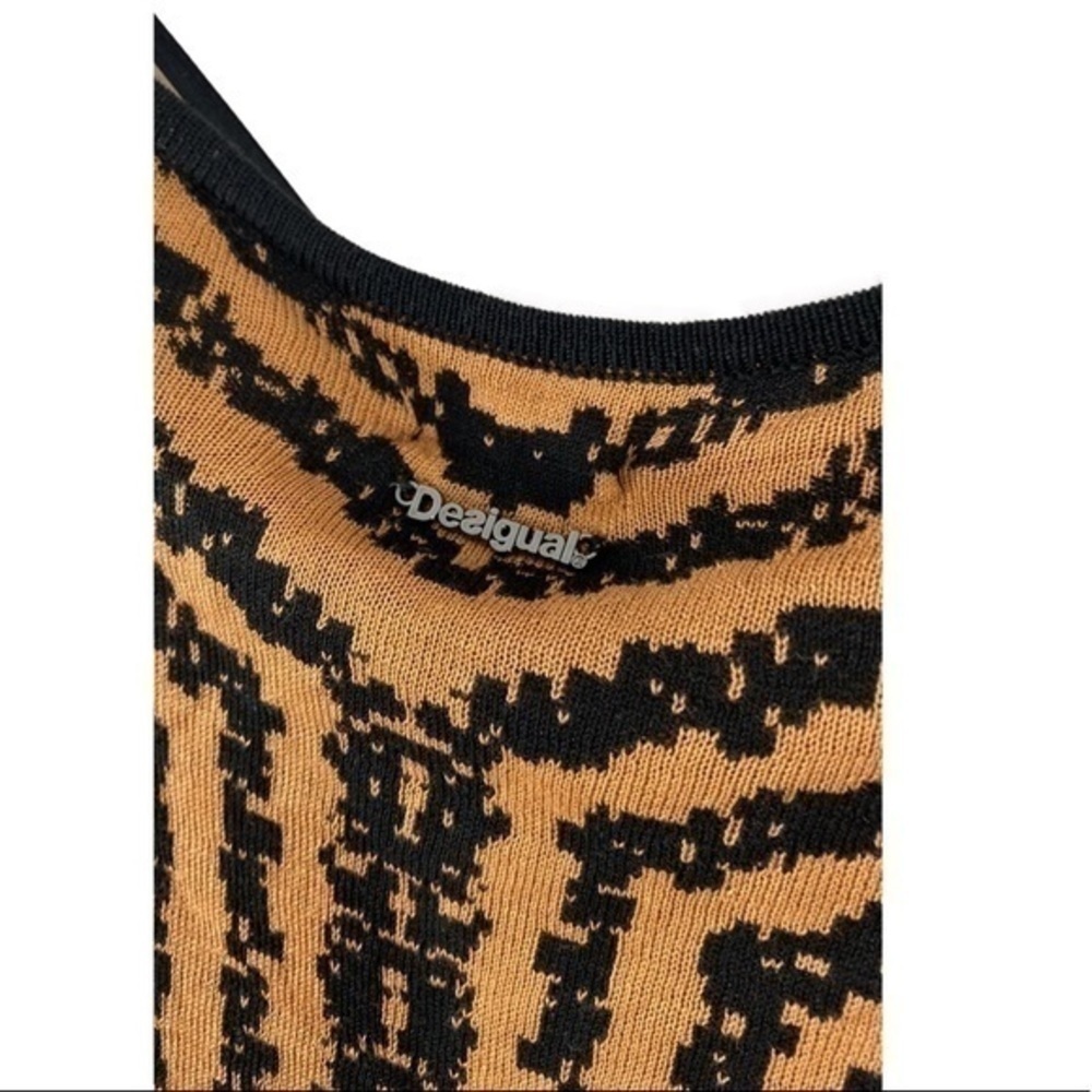 NWT Desigual Giuliana black rust knit silk dress ZZ24 - Picture 8 of 13